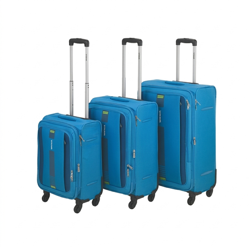 [ESPOO] VL. VALISE SOFT CASE - SERIE DE 03 PCE (20",24",28") Noir - Bleu turquoise - Rouge ESPOO
