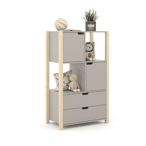 [71154] MB. ARM. ORGANIZADOR KIDS LIV LAQUEADO CINZA/NATURAL MATIC. 71154