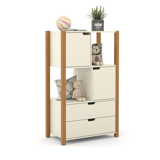 [71158] MB. ARM. ORGANIZADOR KIDS LIV LAQUEADO OFF WHITE/FREIJO MATIC. 71158