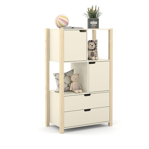 [71156] MB. ARM. ORGANIZADOR KIDS LIV LAQUEADO OFF WHITE/NATURAL MATIC. 71156