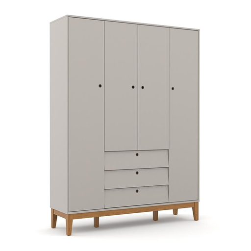 [71077] ROUP 4PTS UNIQUE LAQUEADO CINZA/ECO WOOD MATIC. 71077
