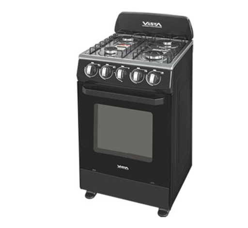 [VGF4022G] CUISINIERE A GAZ 4F 50X50 - FOUR A GAZ 60L- BLANC/NOIR VISTA. VGF4022G