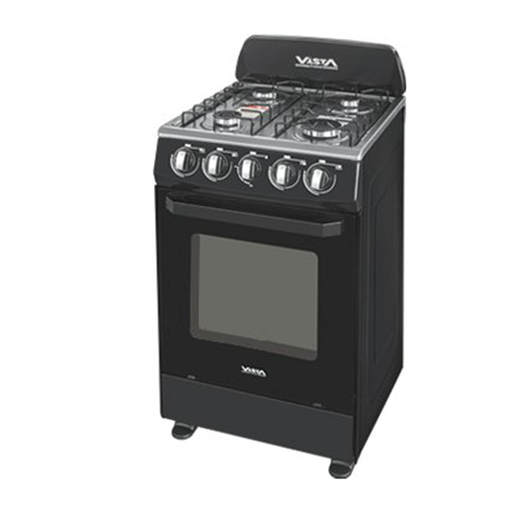 [VGF4022G] EL. CUISINIERE A GAZ 4F 50X50 - FOUR A GAZ 60L- BLANC/NOIR VISTA. VGF4022G