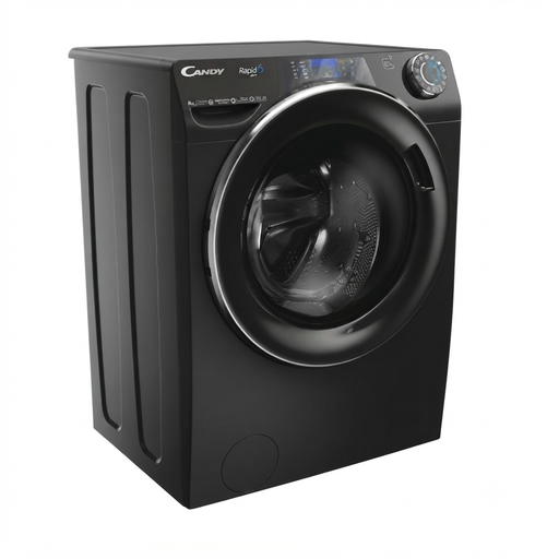 [RP496BWMBCB/1-S] LAVE LINGE FRONTAL A POSER FULL NOIR , CLASSE ENERGETIQUE A, CAPACITE 9KG, 1400TOURS, AFFICHAGE DIGITAL, DEPART DIFFERE 24H, 15 PRO DONT 9 CYCLES COURT, MOTEUR INDUCTION, WIFI, FONCT VAPEUR RP496BWMBCB/1-S CANDY