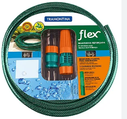 [79172/150] TUYAU D'ARROSAGE FLEXIBLE, 15M, AVEC RACCORDS 79172/150 TRAMONTINA
