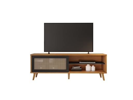 [NT1175/243] MB. NT1175/243 TV STAND 60" WITH 1 SLIDING DOOR ON MDP FREIJO TREND / BLACK TX NOTAVEL