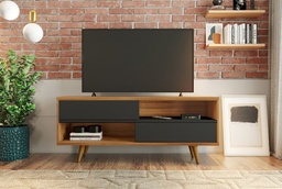 MB. NT1180/243 TV STAND 50" WITH 2 SLIDING DOORS ON MDP FREIJO TREND / BLACK TX NOTAVEL
