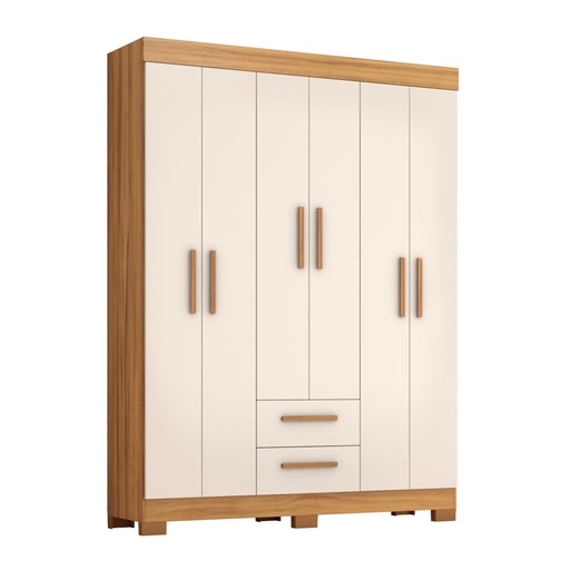[NT6015/270] MB. NT6015/270 WARDROBE WITH 6 DOORS AND 2 DRAWERS ON MDP FREIJO TREND/OFF WHITE TX NOTAVEL