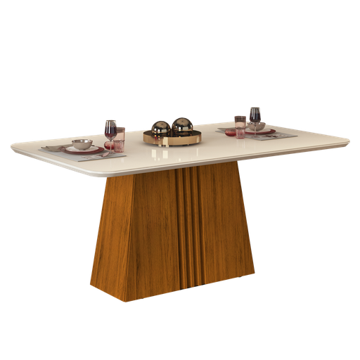 [18788222] MB. MESA ITALIA 900 - TAMPO CHANF . CURVO MAD/VD PINTADO 1700X900X30 FREIJO/OFF WHITE 18788222 DJ MOVEIS