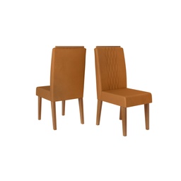 MB. CONJUNTO CADEIRA LIA (02 UND) FREIJO/VELUDO OCRE 420X990X605mm 231428223 DJ MOVEIS