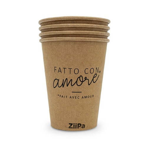 [ZIIPA22-021] ZIIPA22-021 8 GOBELETS KRAFT 400ML FATTO CON AMORE 