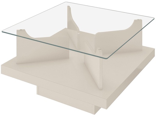 [CLEAR COFFEE TABLE] MB. 4582 ARTELY CLEAR COFFEE TABLE OFF WHITE