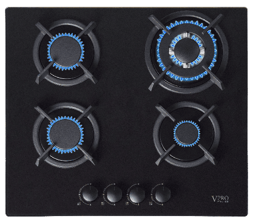 [VPPCG6040GBK] VPPCG6040GBK PLAQUE DE CUISSON ENCASTRABLE/A POSER - 04 FEUX - BLACK GLASS BRAND VPRO FRANCE