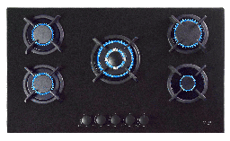 VPPCG9050GBK PLAQUE DE CUISSON ENCASTRABLE/A POSER - 05 FEUX - BLACK GLASS BRAND VPRO FRANCE