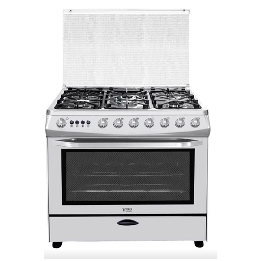 [VPCAG9650IX] VPCAG9650IX CUISINIERE A GAZ 05 FEUX - FOUR A GAZ 125L - SECURITE THERMOCOUPLE - ALLUMAGE PAR IMPULSION ELECTRIQUE - CONVECTION/GRILL/ROTISSOIRE/ECLAIRAGE - INOX VPRO FRANCE