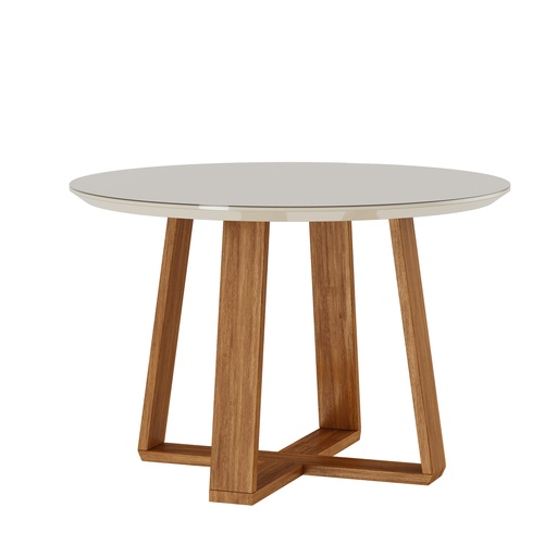 [00911] MB. 00911 MESA WOOD 1.2 REDONDA OFF WHITE/NATURE IMCAL