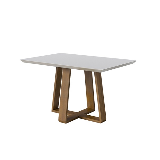 [00511] MB. 00511 MESA WOOD 1.4 C/VIDRO RETANGULAR OFF WHITE/NATURE IMCAL