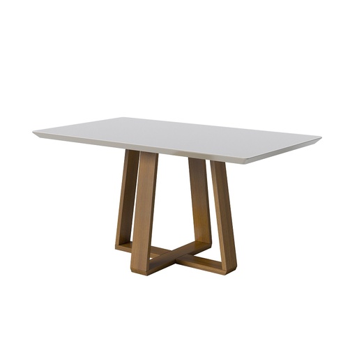 [00611] MB. 00611 MESA WOOD 1.6 C/VIDRO RETANGULAR OFF WHITE/NATURE IMCAL