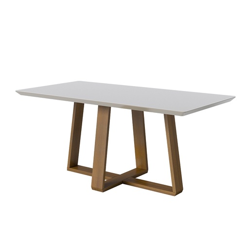 [00711] MB.00711 MESA WOOD 1.8 C/VIDRO RETANGULAR OFF WHITE/NATURE IMCAL