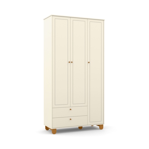 [71267] MB. 71267 ROUPEIRO 3 PTS ZUPY SM LAQUEADO OFF WHITE/ECO WOOD MATIC 