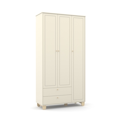 [71271] MB. 71271 ROUPEIRO 3 PTS ZUPY SM LAQUEADO OFF WHITE/NATURAL MATIC 