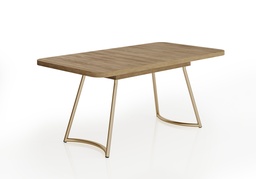 MB. 160332980 LARGER RECTANGULAR TABLE REF 1603 OAK NOCE WITH GOLD MATTE CARRARO 