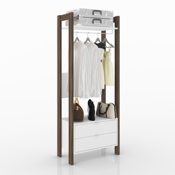 MB. AZ1011 0001 HIGH OFFICE CABINET 2 DRAWERS WHITE/WALNUT TECNOMOBILI 